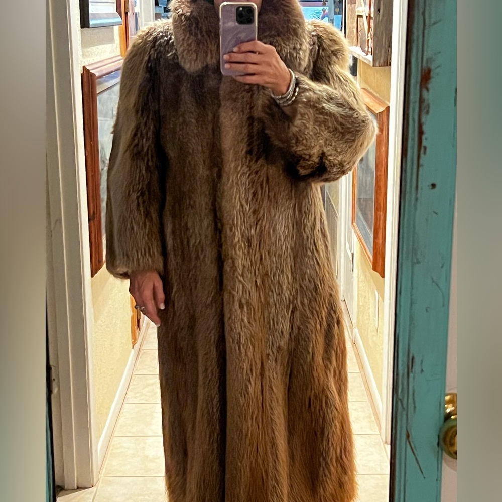 Bill Blass long hair beaver coat